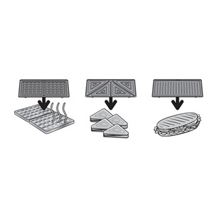 Tefal UltraCompact 3in1, grey/black - Waffle Maker, Sandwich Maker & Panini Press Item - SW383D10