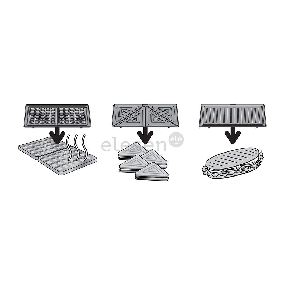 Tefal UltraCompact 3in1, grey/black - Waffle Maker, Sandwich Maker & Panini Press Item - SW383D10