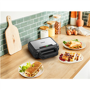 Tefal UltraCompact 3in1, grey/black - Waffle Maker, Sandwich Maker & Panini Press Item - SW383D10