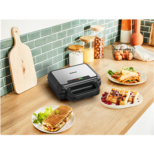 Tefal UltraCompact 3in1, pilka/juoda - Sumuštinių keptuvė Prekė - SW383D10