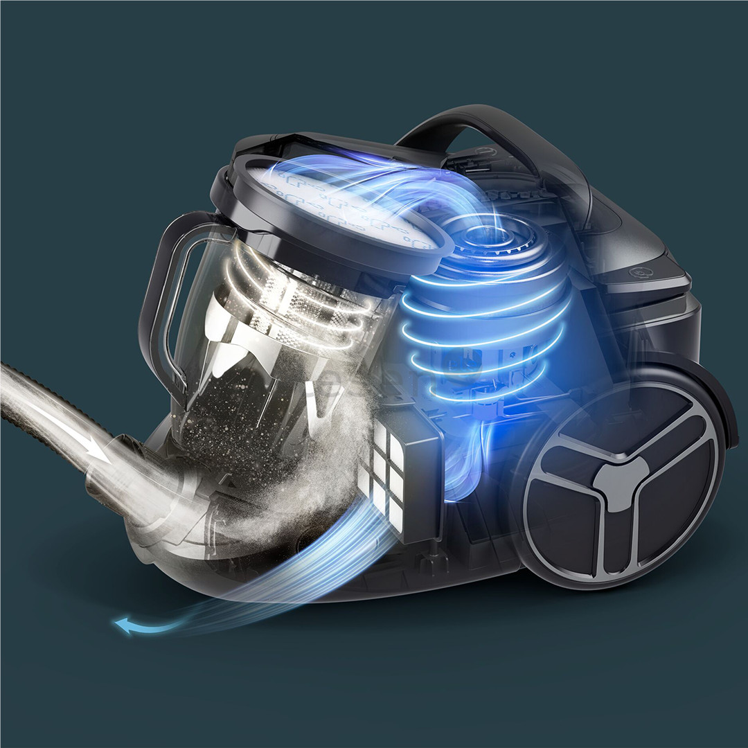 Tefal Silence Force Cyclonic Effitech, 500 W, be maišelių, juodas - Dulkių siurblys Prekė - TW7976