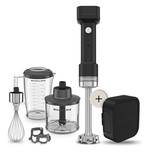 KitchenAid Go, с аккумулятором, матовый черный - Беспроводной погружной блендер с комплектом аксессуаров Товар - 5KHBRV75BM 5KHBRV75BM