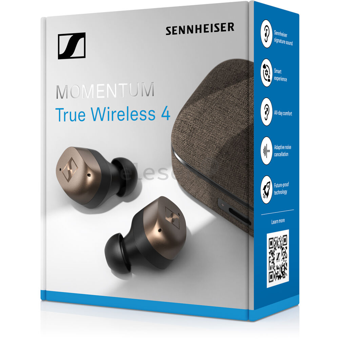 Sennheiser MOMENTUM True Wireless 4, triukšmo slopinimas, juodos/vario - Belaidės ausinės