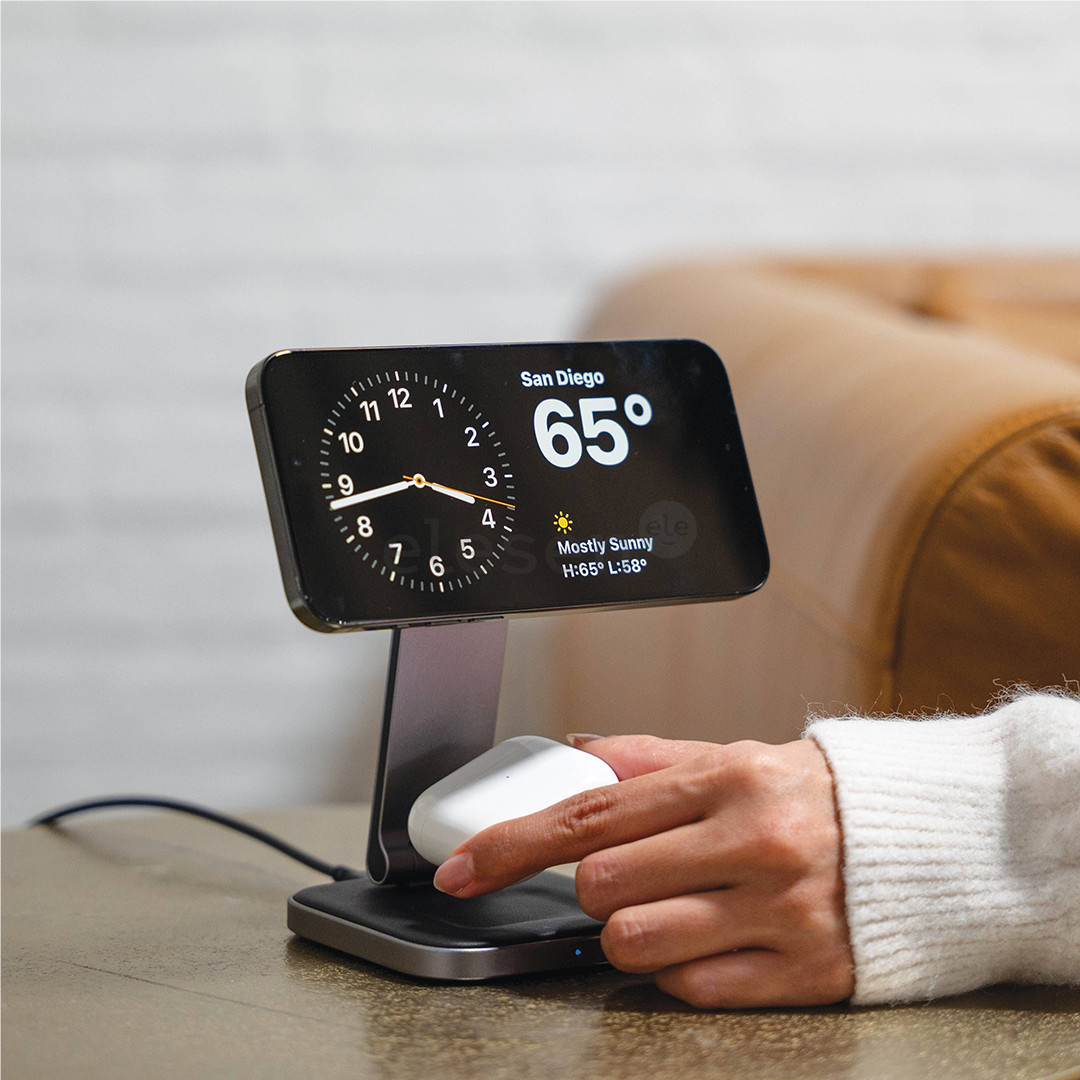 Satechi 2-in-1 Foldable Qi2 Charging Stand - Belaidžio įkrovimo stotelė