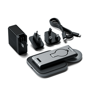 Satechi 3-in-1 Foldable Qi2 Wireless Charging Stand, pilka - Belaidžio įkrovimo stotelė Prekė - ST-Q31FM-EA