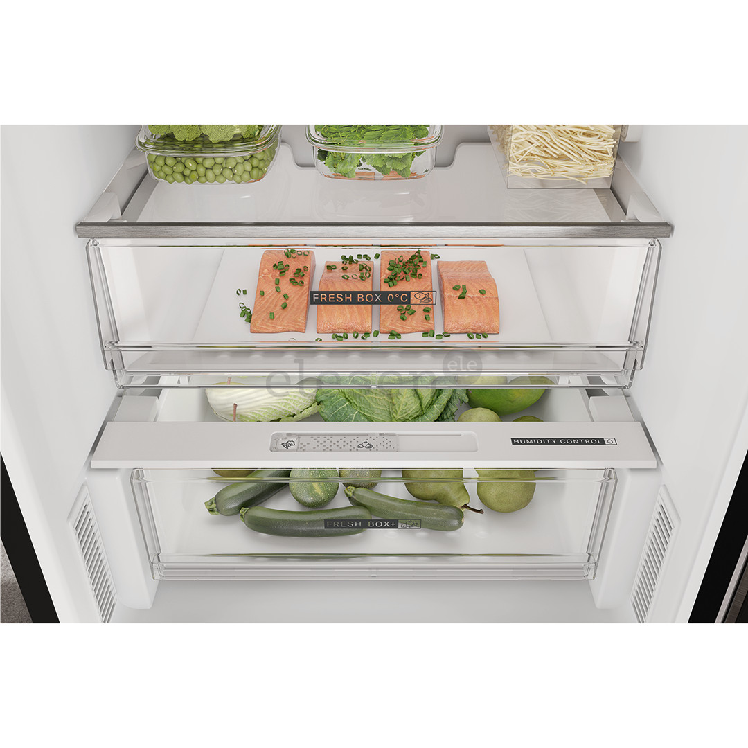 Whirlpool, NoFrost, 335 L, 192 cm, juodas - Šaldytuvas