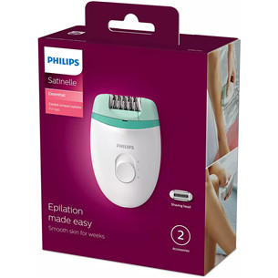 Philips Satinelle Essential, baltas/žalias - Epiliatorius