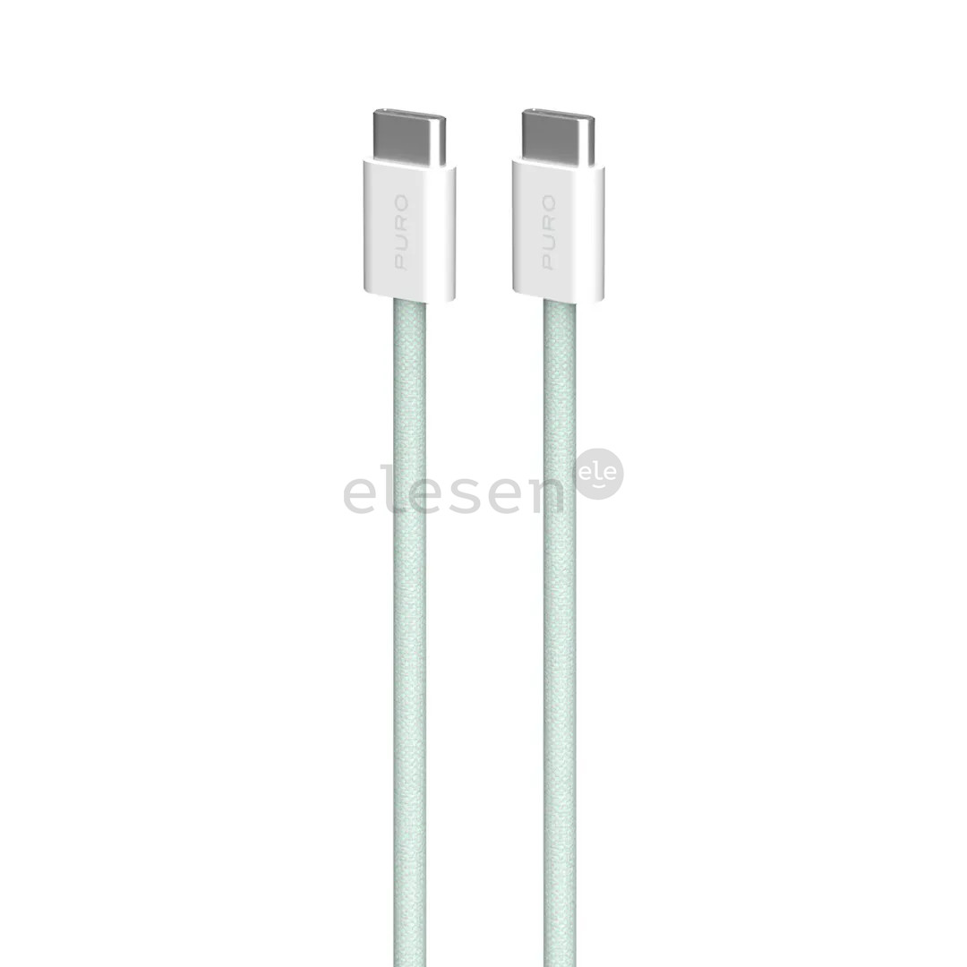 Puro Fabrik 2.0, USB-C to USB-C, 60 W, green - Cable Item - PUCCCFABK415MTGRN