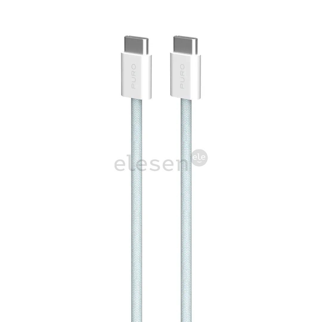Puro Fabrik 2.0, USB-C to USB-C, 60 W, sky blue - Cable Item - PUCCCFABK415MTLBLUE
