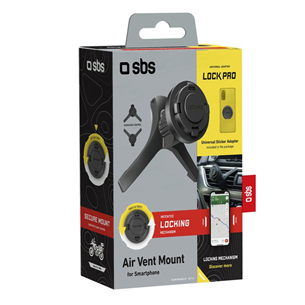 SBS LockPro Car Holder, juodas - Telefono laikiklis Prekė - TEURTRIAIRCLIP