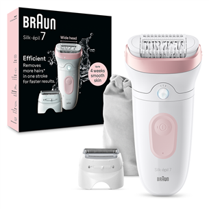 Braun Silk epil 7, baltas/rožinis - Epiliatorius Prekė - SE7030