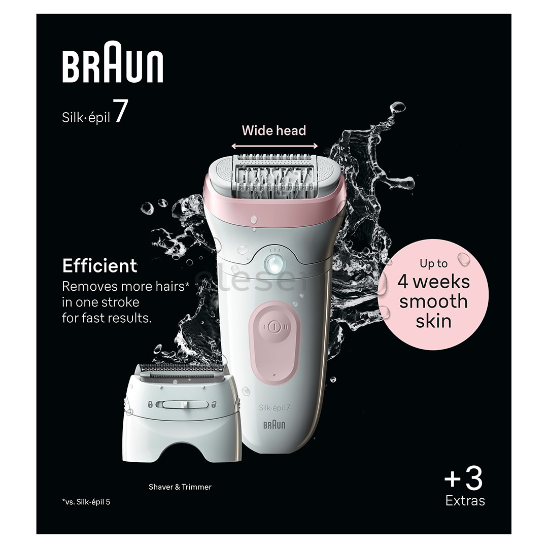 Braun Silk epil 7, white/pink - Epilator