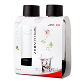 AGA , 2 x 0,5L, black - PET Bottle for AGA Soda Maker Item - AGA-2PACKBCK