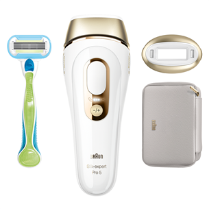 Braun Silk-expert Pro 5, baltas/auksinis - IPL Fotoepiliatorius Prekė - PL5052 PL5052
