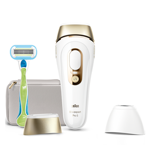 Braun Silk-expert Pro 5, baltas/auksinis - IPL Fotoepiliatorius Prekė - PL5152