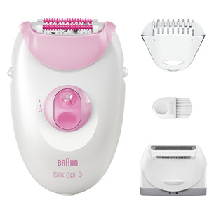 Braun Silk epil 3, baltas/rožinis - Epiliatorius SE3031