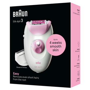 Braun Silk epil 3, baltas/rožinis - Epiliatorius Prekė - SE3031