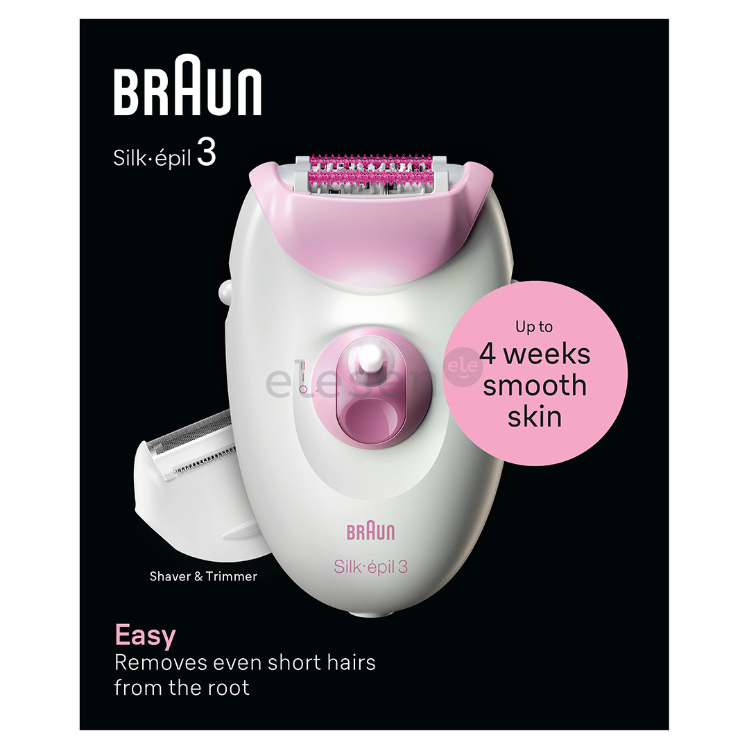 Braun Silk epil 3, white/pink - Epilator