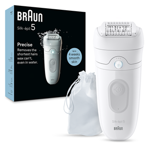 Braun Silk epil 5, Wet & Dry, baltas - Epiliatorius Prekė - SE5011