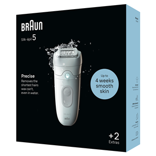 Braun Silk epil 5, Wet & Dry, baltas - Epiliatorius Prekė - SE5011