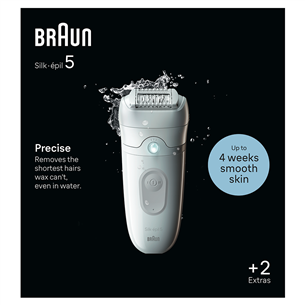 Braun Silk epil 5, Wet & Dry, baltas - Epiliatorius Prekė - SE5011