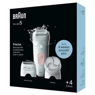 Braun Silk epil 5, Wet & Dry, baltas - Epiliatorius Prekė - SE5060