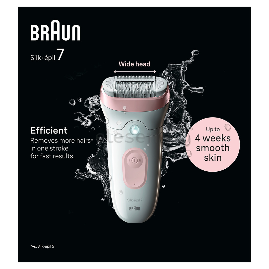 Braun Silk epil 7, Wet & Dry, white/pink - Epilator