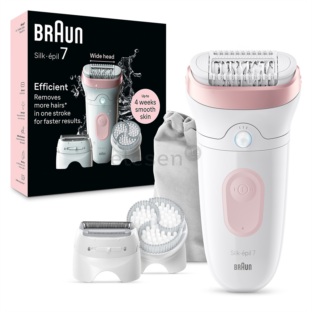 Braun Silk epil 7, Wet & Dry, white/pink - Epilator