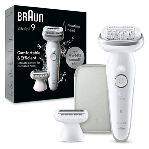 Braun Silk epil 9, Wet & Dry, baltas - Epiliatorius Prekė - SES9041