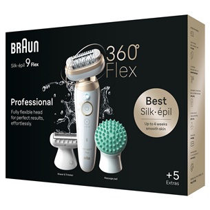 Braun Silk epil 9 Flex, baltas - Epiliatorius Prekė - SES9071