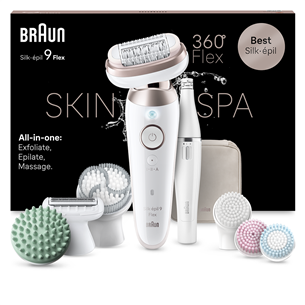 Braun Silk epil 9 Flex SkinSpa, baltas - Epiliatorius Prekė - SES9580