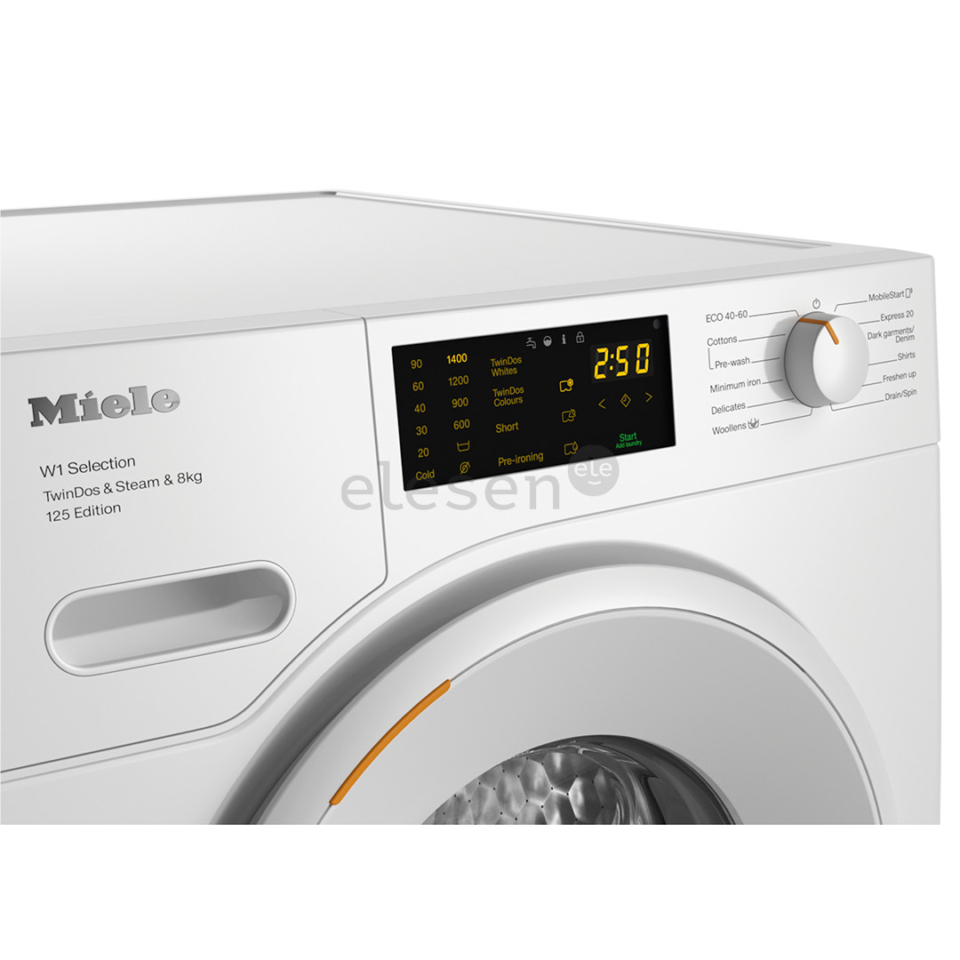 Miele, 125 Edition, 8 kg, depth 60 cm, 1400 rpm - Front load washing machine