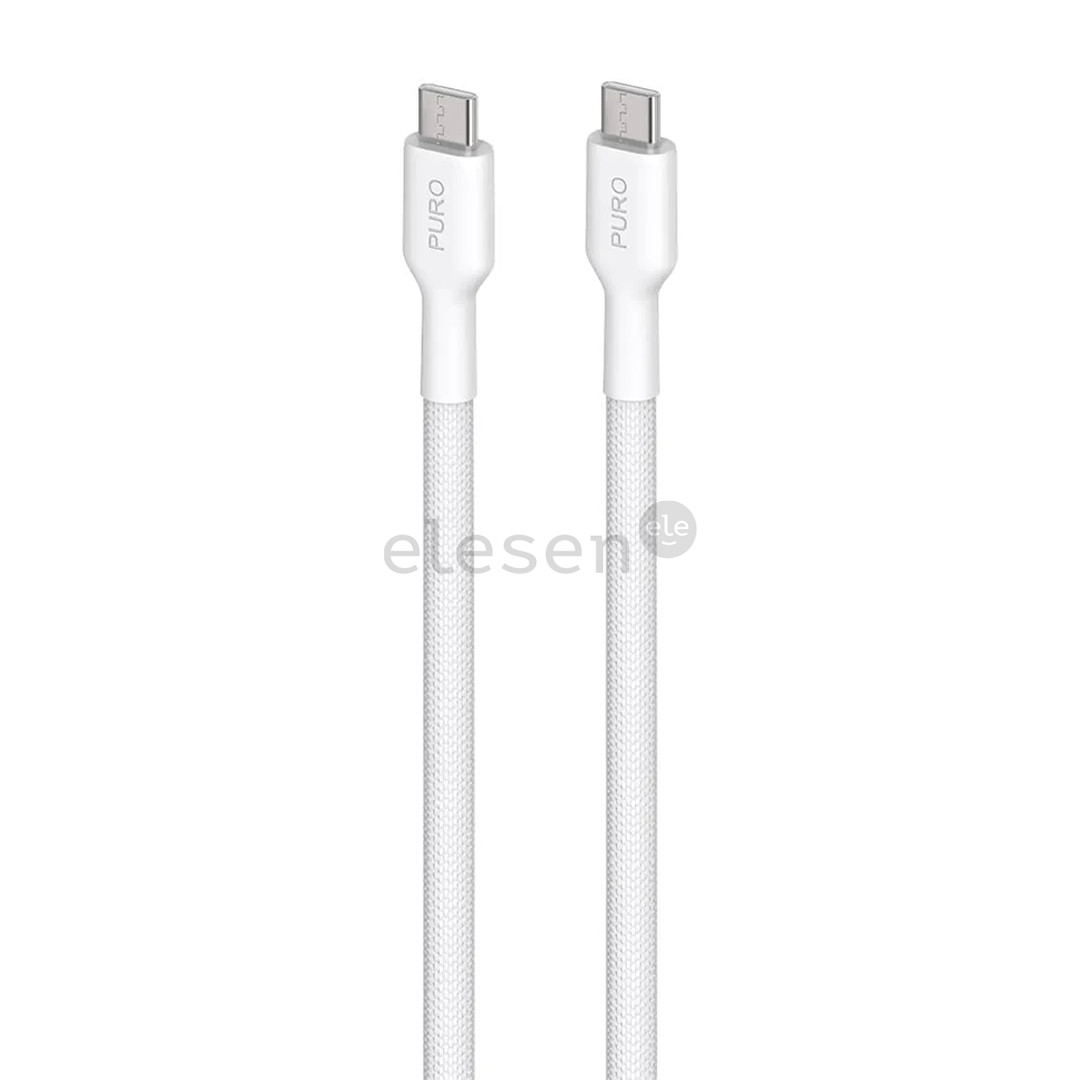 Puro Fabrik 2.0, USB-C, 240 W, 2 m, white - Cable