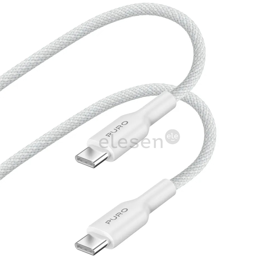 Puro Fabrik 2.0, USB-C, 240 W, 2 m, white - Cable