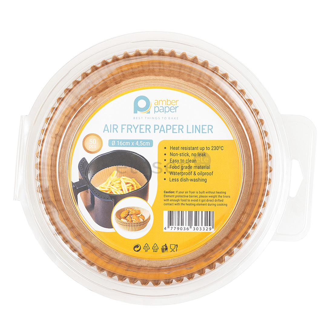 Amber Paper, 50 pcs, 16 x 4.5 cm - Paper liners for air fryer