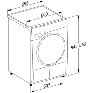 Miele 125 Gala Edition, 9 kg, gylis 64,3 cm - Džiovyklė Prekė - TSL683WP