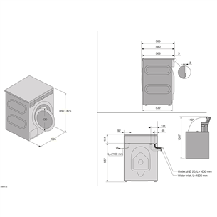 Asko, 9 kg, gylis 58,5 cm, 1600 rpm - Skalbimo mašina Prekė - W4096P.W/3