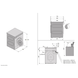 Asko, 12 kg, gylis 68,5 cm, 1400 rpm - Skalbimo mašina Prekė - W6124X.W/3