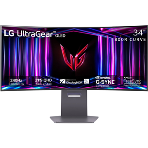 LG UltraGear OLED, 34'', WQHD, OLED, 240 Гц, изогнутый, черный - Монитор Товар - 34GS95QE-B