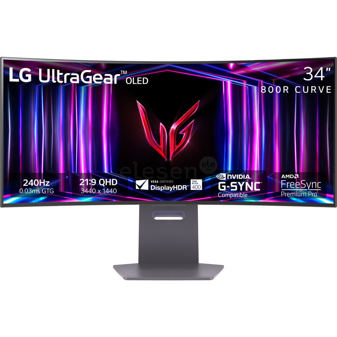 LG UltraGear OLED, 34'', WQHD, OLED, 240 Гц, изогнутый, черный - Монитор Товар - 34GS95QE-B