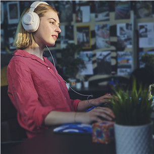 JBL Quantum 100M2, голубой - Проводная гарнитура