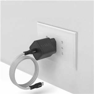 SBS USB-C - USB-C, magnetic finish, 1 m, black - Cable Item - TECABLETCCMAG