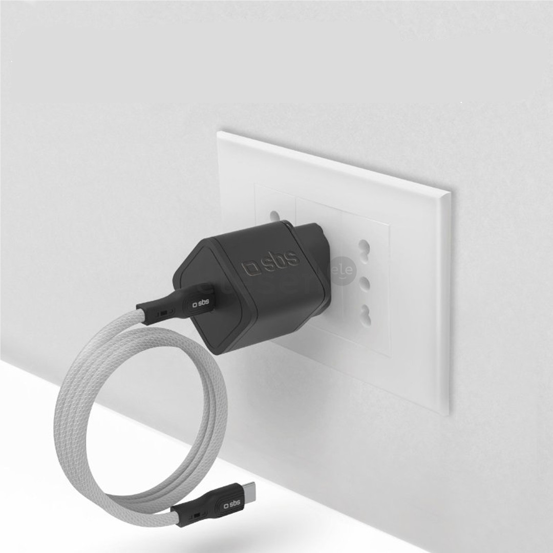 SBS USB-C - USB-C, magnetic finish, 1 m, black - Cable Item - TECABLETCCMAG