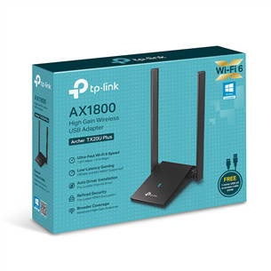 TP-Link Archer TX20U Plus, AX1800, WiFi 6, juodas - USB WiFi adapteris Prekė - ARCHERTX20UPLUS