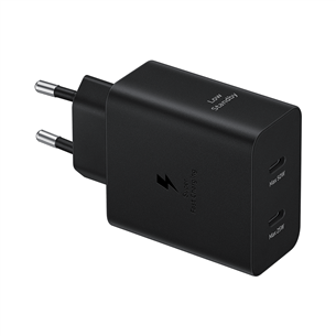 Samsung Dual USB-C, 50 W, juodas - Adapteris Prekė - EP-T5020XBEGEU EP-T5020XBEGEU