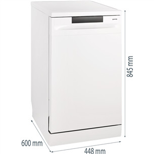 Gorenje, 9 komplektų talpa, balta - Indaplovė