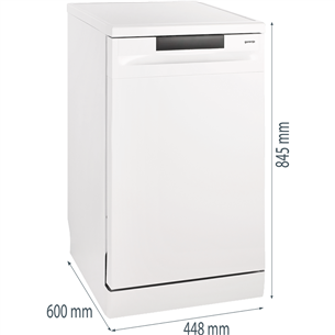 Gorenje, 9 komplektų talpa, balta - Indaplovė Prekė - GS520E15W