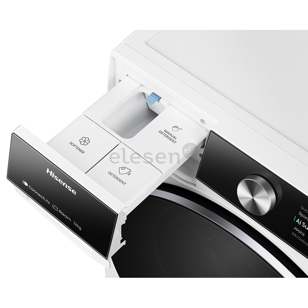 Hisense, 12 кг, глубина 61 см, 1400 об/мин - Стиральная машина с передней загрузкой Товар - WF7S1247BW