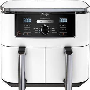 Ninja Foodi MAX Dual Zone, 9.5 L, 2470 W, balta - Karšto oro gruzdintuvė AF400EUWH