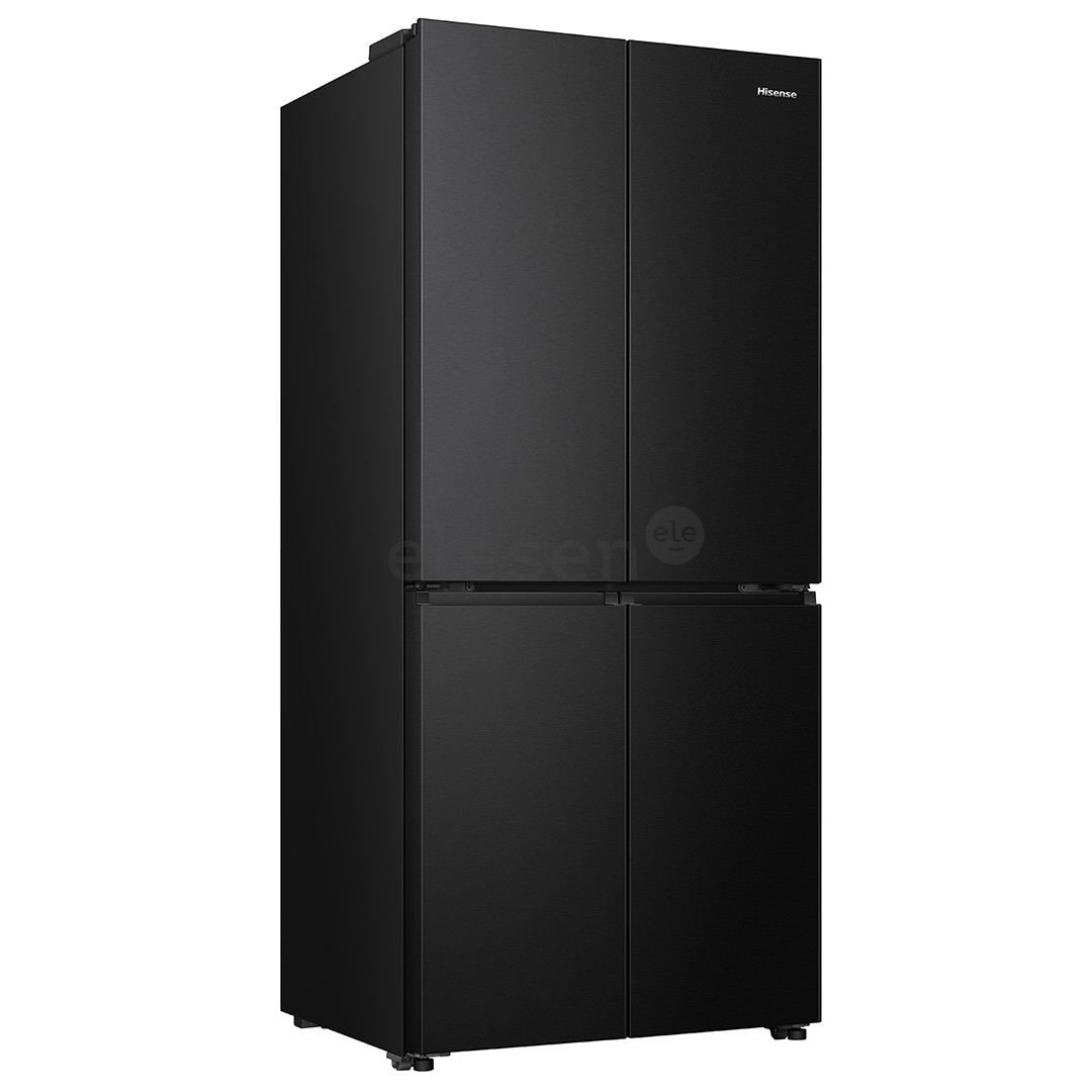 Hisense, Cross Door, No Frost, 483 L, aukštis 179 cm, juodas - SBS šaldytuvas